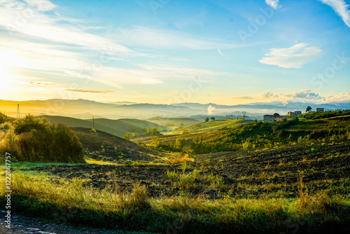 Landscape in caught in the small village in the Tuscany, Italy.