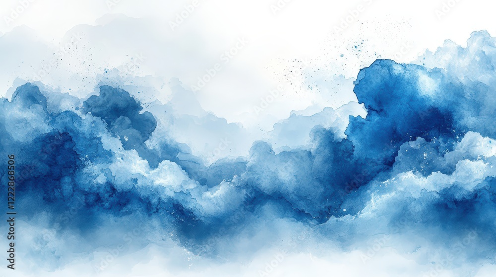 Abstract Blue Watercolor Background with Soft Clouds and Textured Elements Ideal for Graphic Design and Artistic Projects Abstract Blue Watercolor Background with Soft Clouds and Textured Elements Ideal for Graphic Design and Artistic Projects