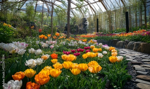 Kuju Flower Park in spring , Japan, Oita Prefecture, Taketa photo