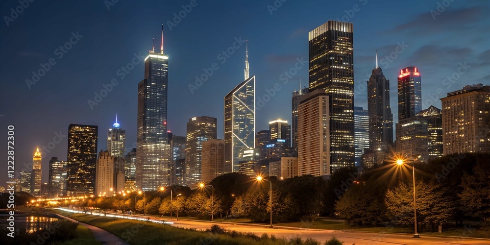 Fototapeta premium downtown city at night