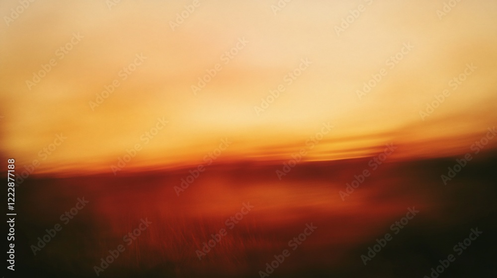 Obraz premium Abstract sunset background in blurred orange and red tones, creating a soft transition