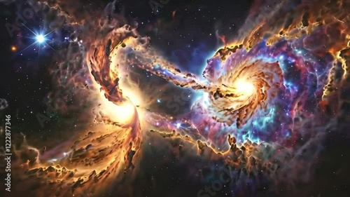 Galactic Collision: A Cosmic Dance