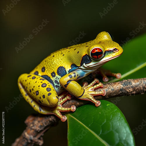 Peacock tree frog (Leptopelis vermiculatus) also known as Amani forest treefrog, or vermiculated tree trog, is species of frog found in forest areas in Tanzania. photo