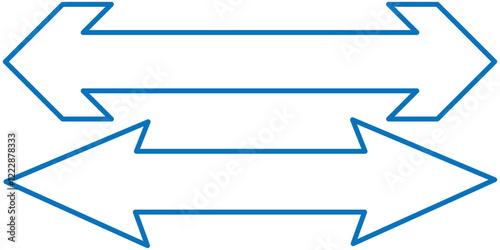 Dual sided arrow vector, icon, silhouette design. Semicircular thin, long double ended arrow vector design for website, app and logo design. Vector illustration of duel side arrow eps 10.