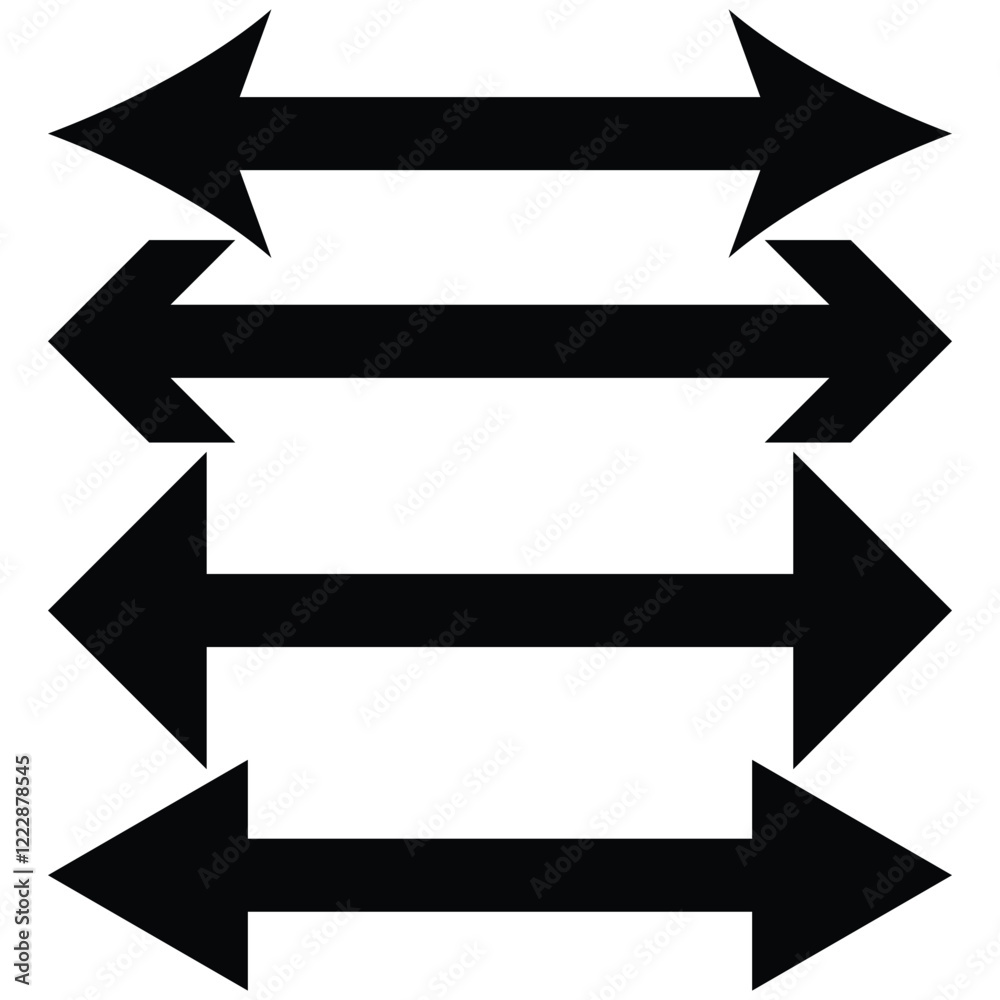Dual sided arrow vector, icon, silhouette design. Semicircular thin, long double ended arrow vector design for website, app and logo design. Vector illustration of duel side arrow eps 10. Dual sided arrow vector, icon, silhouette design. Semicircular thin, long double ended arrow vector design for website, app and logo design. Vector illustration of duel side arrow eps 10.