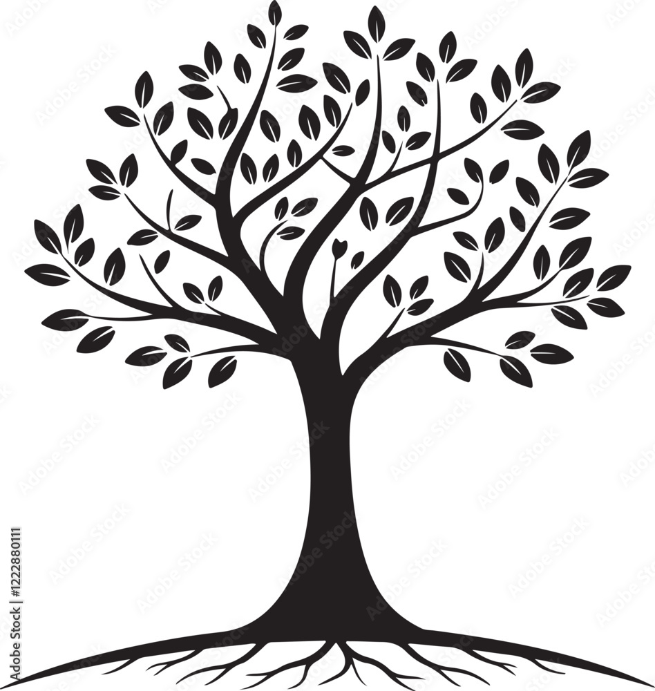 Obraz premium Isolated black black tree icon Vector, black black tree Silhouette,black black tree icon set, black black tree for logo,color black black tree Vector illustration, Vector Graphic, EPS 10 , clip art wo