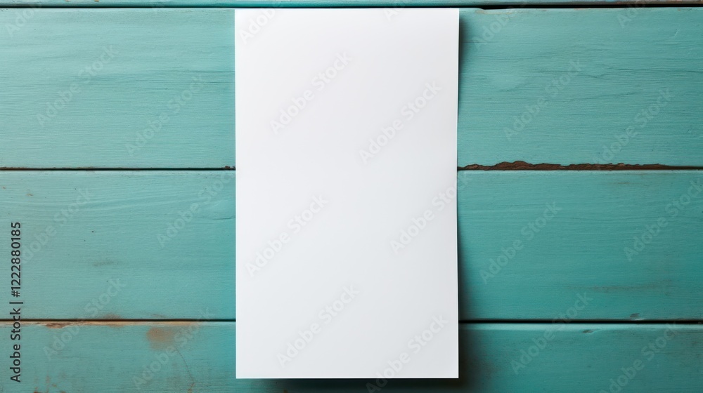 Fototapeta premium Simple white sheet on rustic wood surface
