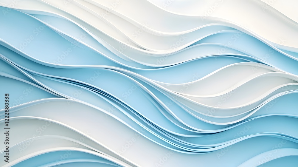 Tranquil Beach Scene with Soft Colors and Wavy Lines Tranquil Beach Scene with Soft Colors and Wavy Lines