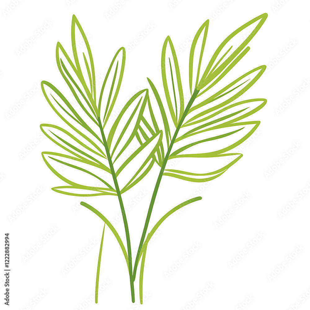 Fototapeta premium Flowers and leaves in pictures illustrator2D