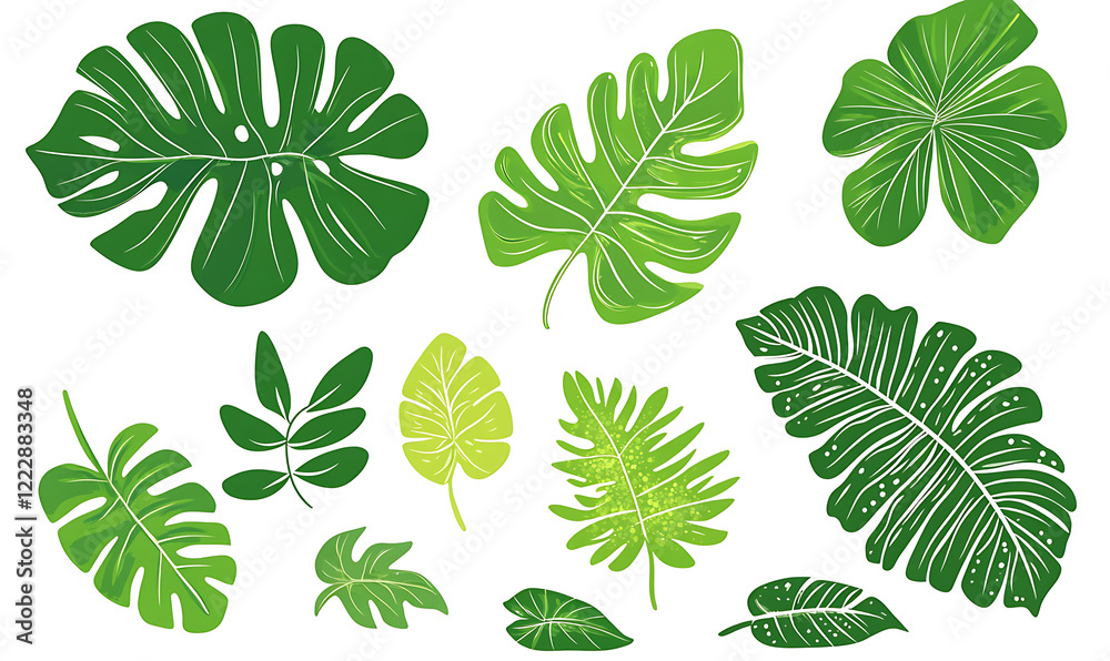 Flowers and leaves in pictures illustrator2D Flowers and leaves in pictures illustrator2D