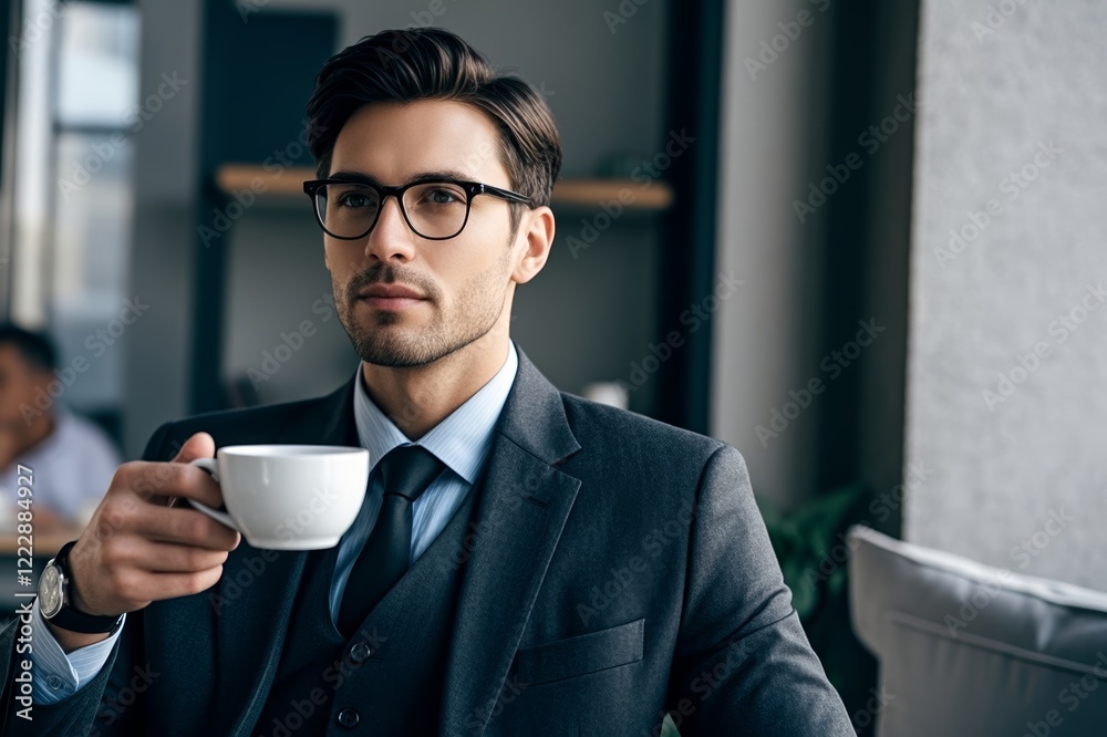 arafed man in suit and tie holding a cup of coffee arafed man in suit and tie holding a cup of coffee