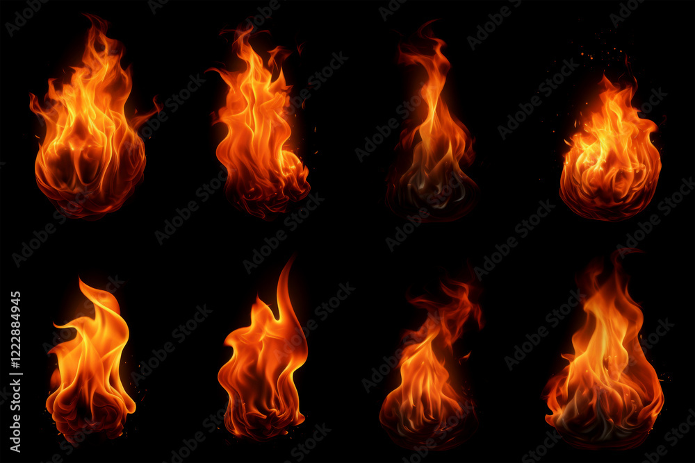 Fototapeta premium fire burning on black background