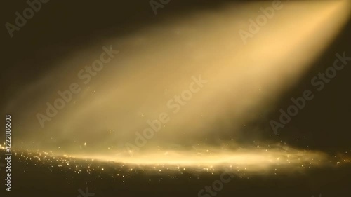 Golden Spotlight Illuminating Dust Particles in Dark Atmosphere