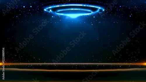 Futuristic Digital Portal with Blue Light