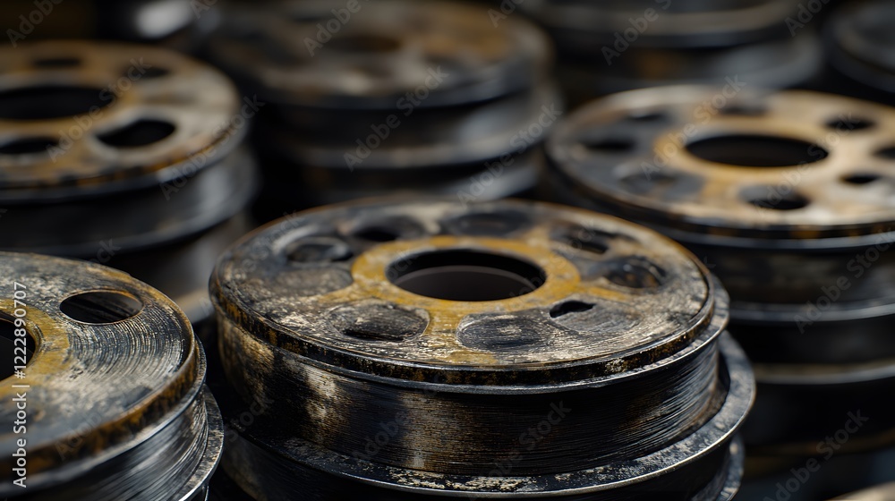 Antique Film Reels Displaying Timeless Craftsmanship
