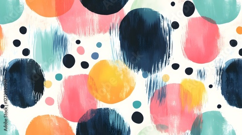 Playful Abstract Art with Polka Dots photo