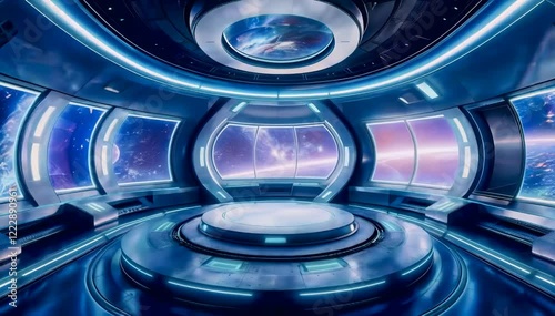 Futuristic Space Station Interior