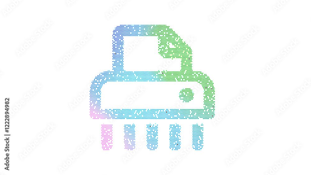 Icon shredder is made up of LED square shapes. There are bright diodes and there are black dead diodes Icon shredder is made up of LED square shapes. There are bright diodes and there are black dead diodes