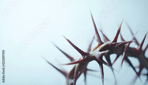 Crown of thorns isolated on white. Easter attribute