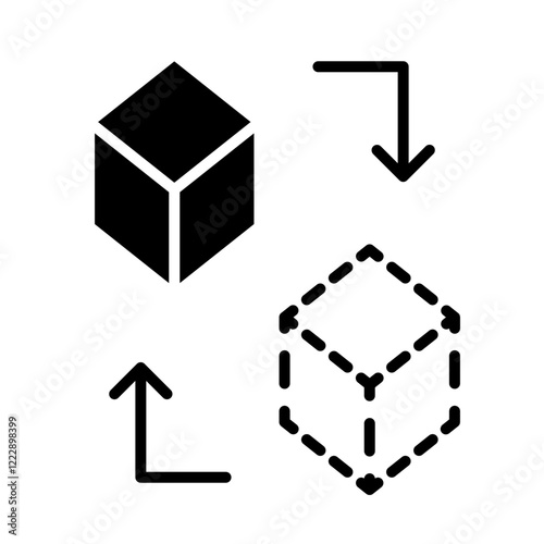Digital Twin glyph icon