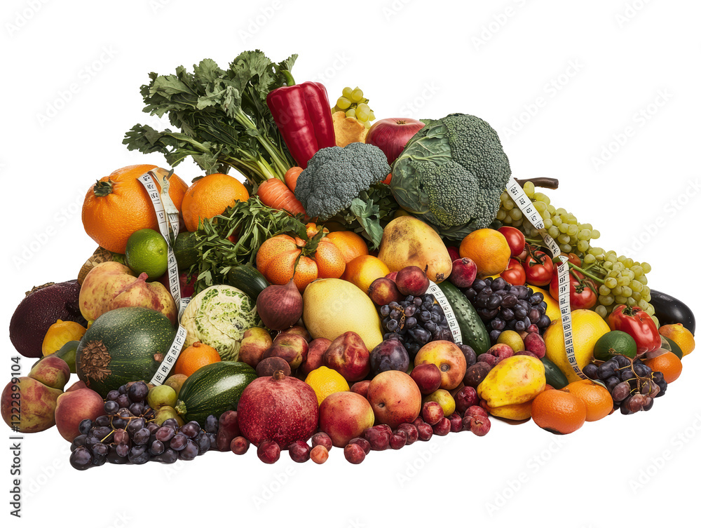 Isolated Heap of Assorted Fruits and Vegetables Isolated Heap of Assorted Fruits and Vegetables