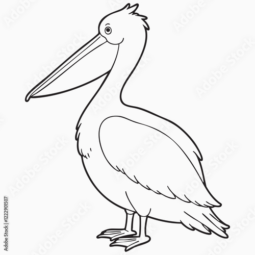 illustration of a white pelican silhouette 