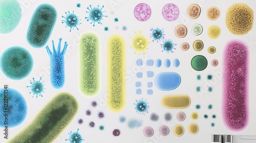 Microbial Staining Techniques detailed representation of Gramstained bacteria and their identification process photo