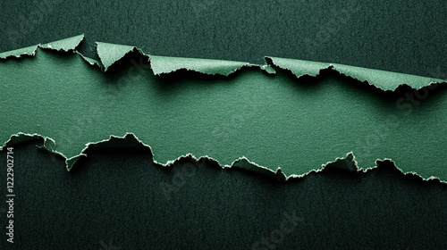 Torn Green Paper Texture Abstract Background Design Element rip art dark card style image flyer     