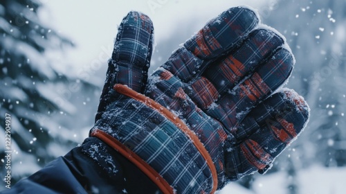 Winter Wonderland: A Snowy Hand in Gloves photo