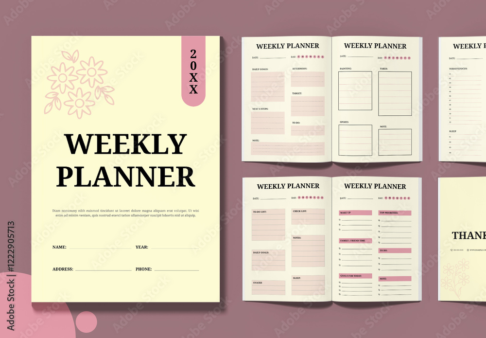 Weekly Planner Client Sample Weekly Planner Template Layout Stock Template | Adobe Stock