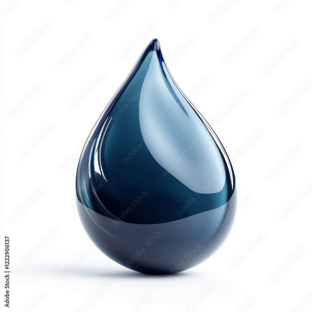 Blue 3D Toner Drop Icon with Transparent Effect for Graphic Design Blue 3D Toner Drop Icon with Transparent Effect for Graphic Design