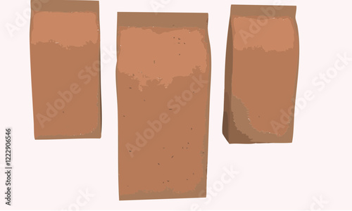 Set of coffee bags, 3d 