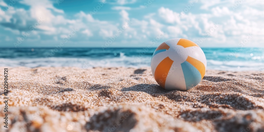 Obraz premium Beach Ball on Sandy Beach