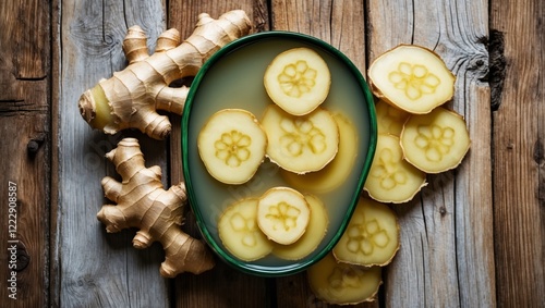 chopped ginger in a bowl