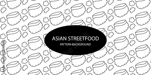 japanese streetfood popular pattern background. sushi background. takoyaki, asian pattern