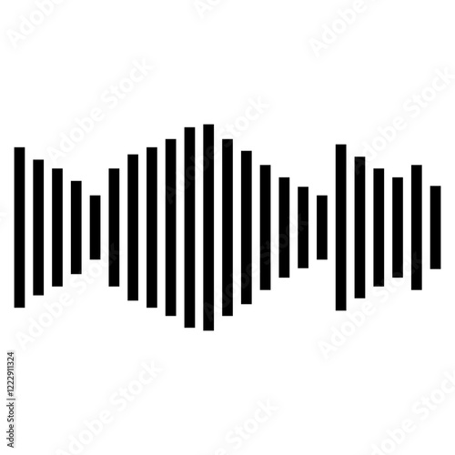 Illustration showing a black sound icon on a white background