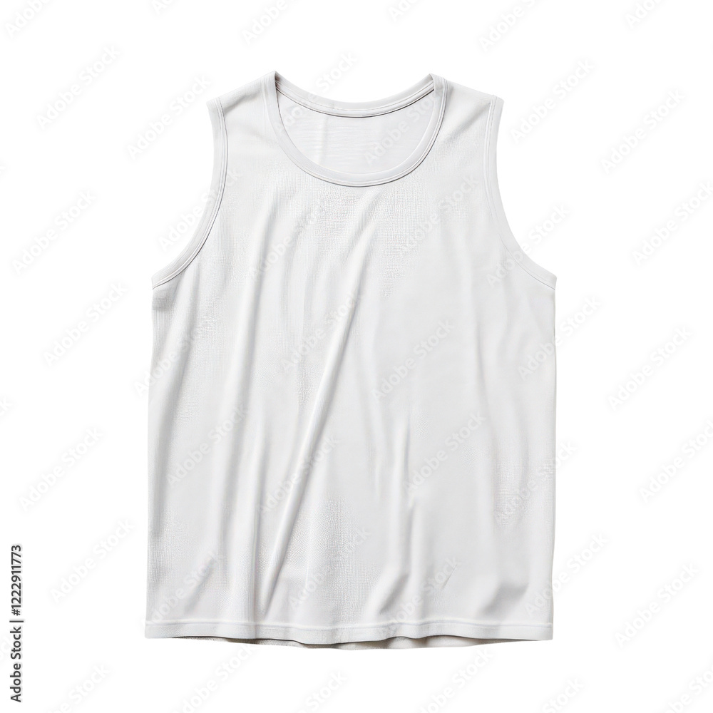 White tank top on white isolated background, perfect for layering White tank top on white isolated background, perfect for layering