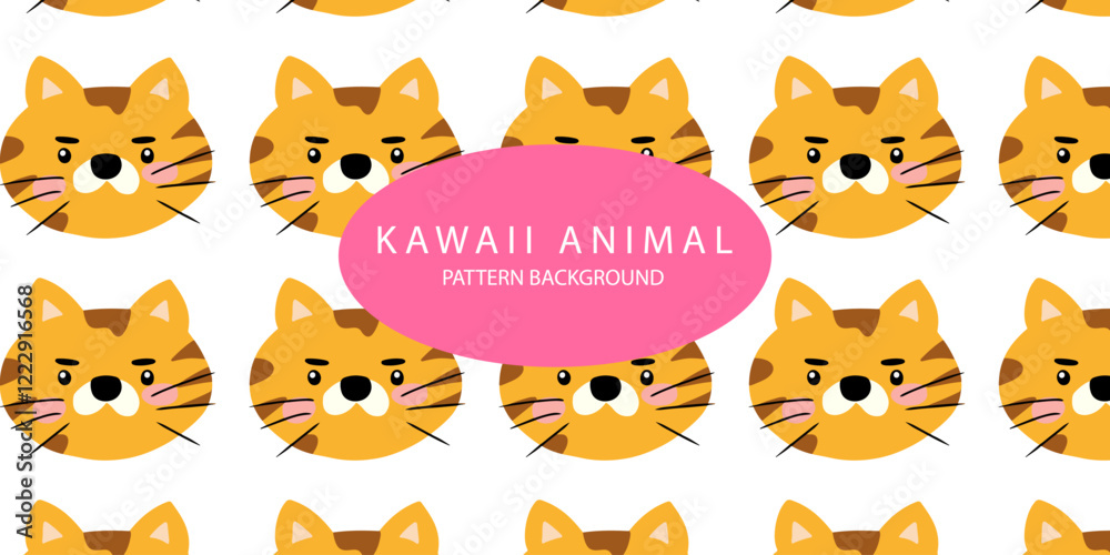 Obraz premium kawaii animal pattern background design. bear, deer, fox, bird, dog, hippo, parrot, pig, cow. textile pattern. Cartoon animal Vector illustration for kids forest background with rain dots 