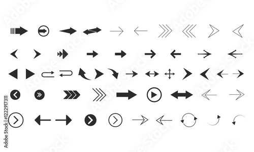 Arrows set black icons. Arrow icon. Arrow vector collection. Arrow. Cursor. Modern simple arrows. Vector illustration for graphic resources