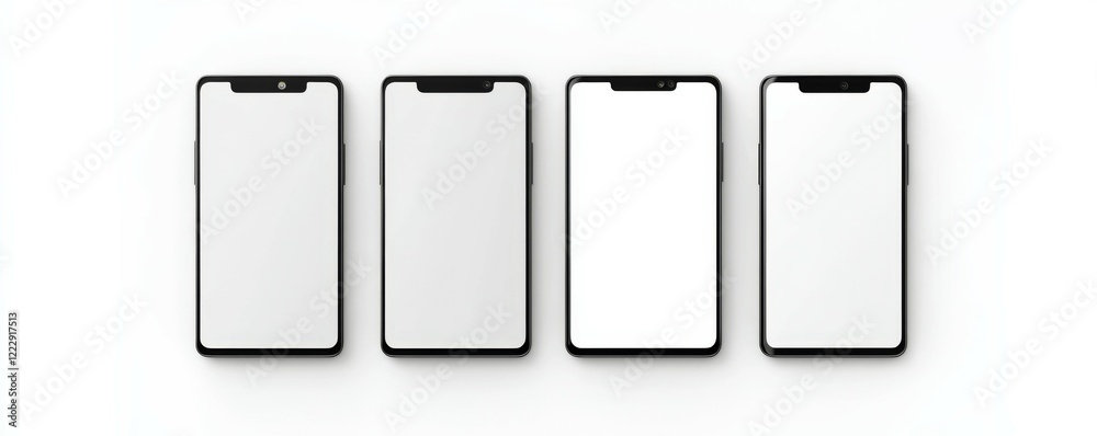 Mockup / template. Smartphone with blank screens for your design isolated on white background.