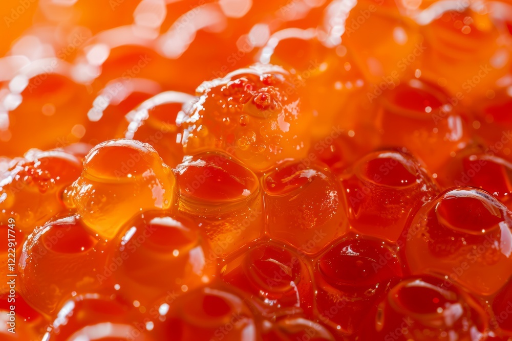 Fresh and wet natural red caviar. Image illustrated food for advertisement
