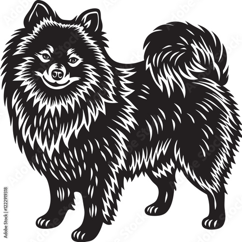 American Eskimo Dog Silhouette 