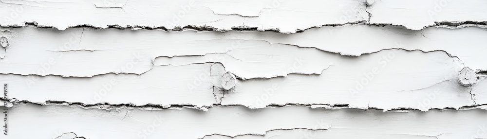 Close-up of peeling white paint on an old wooden surface, showcasing texture and decay. Close-up of peeling white paint on an old wooden surface, showcasing texture and decay.
