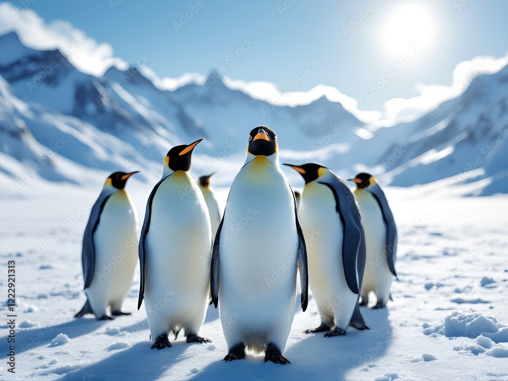 Fototapeta premium penguins in polar regions