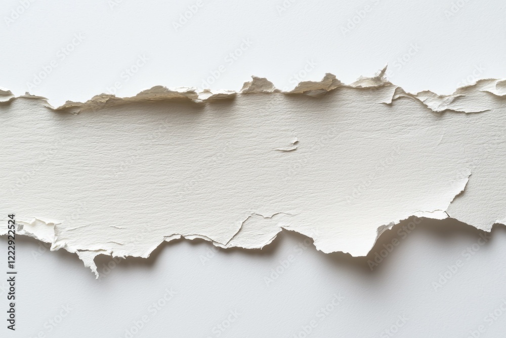 White background with a torn piece of paper on it White background with a torn piece of paper on it