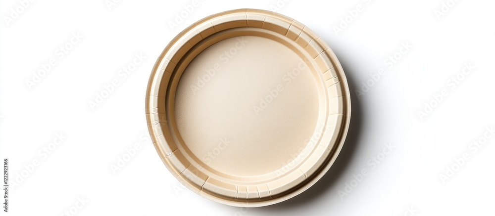 Eco-friendly disposable takeaway plate top view with blank space for text perfect for food service and sustainable packaging concepts Eco-friendly disposable takeaway plate top view with blank space for text perfect for food service and sustainable packaging concepts