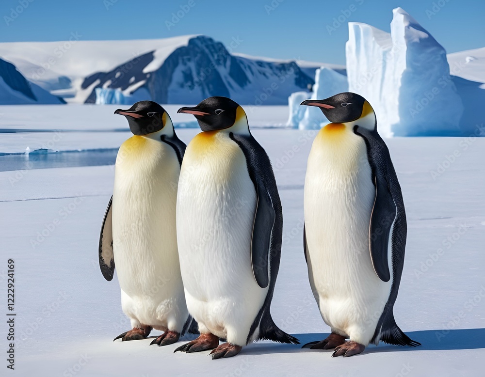 Obraz premium penguins on ice