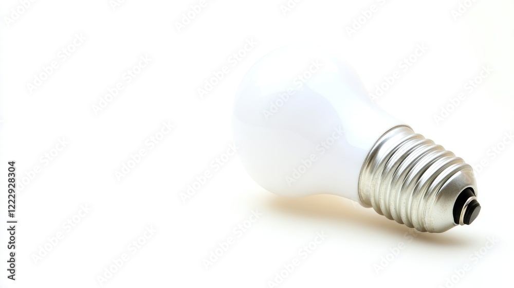 Compact fluorescent light bulb angled on a white background with ample empty space for text or design elements in advertisements or presentations Compact fluorescent light bulb angled on a white background with ample empty space for text or design elements in advertisements or presentations