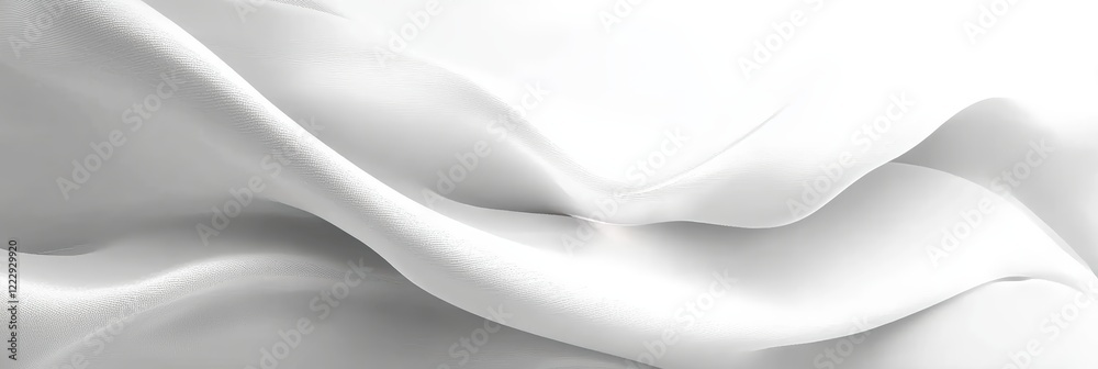 Obraz premium Soft White Fabric Background with Elegant Flowing Lines, Perfect for Minimalist Designs and Artistic Presentations in Clean Aesthetic Settings