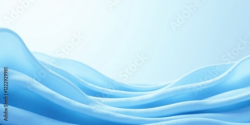 Serene Light Blue Fabric Draped in Gentle Waves, Creating an Elegant and Smooth Textured Background